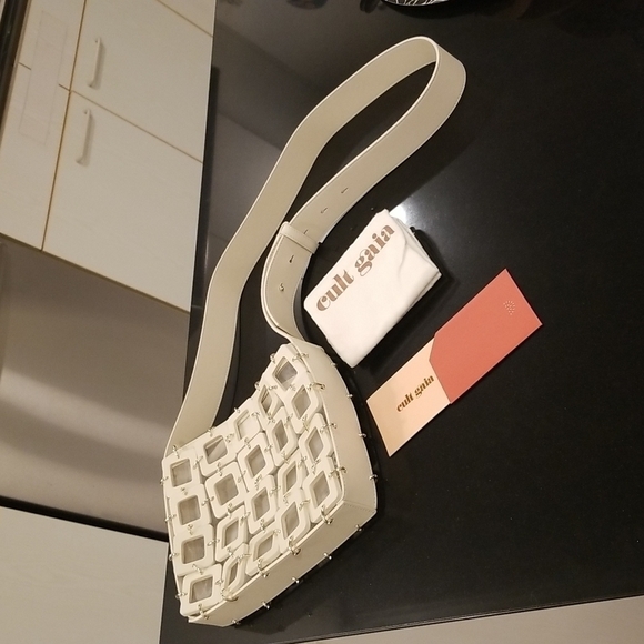 💕CULT GAIA💕 Terra Cutout Square-Link Crossbody Bag ~ Off White NWT - Picture 10 of 16